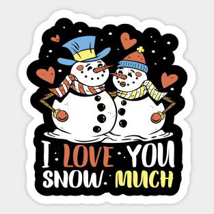 Warm Winter Hugs: Snowmen in Love Sticker